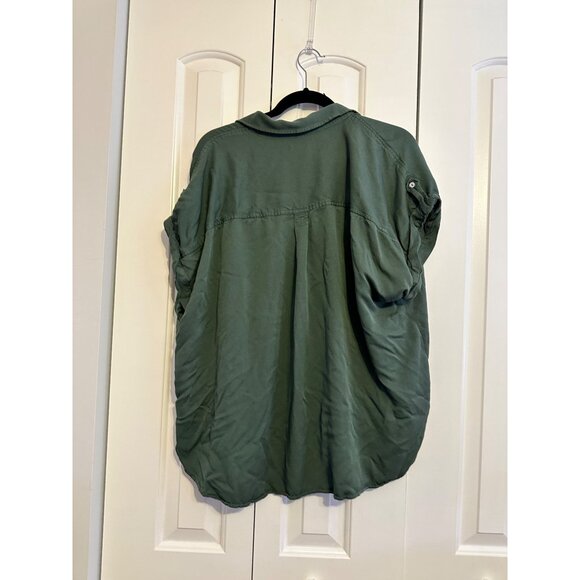 aerie green short sleeved camp style button down shirt XXL - Picture 6 of 7